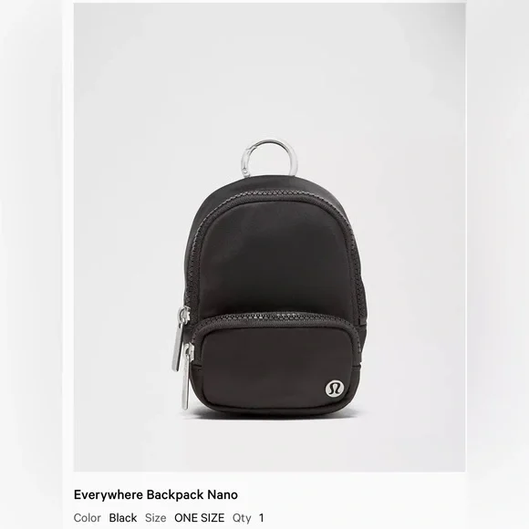 lululemon Mini Everywhere Backpack Black Nano Clippable NWT - Picture 1 of 9